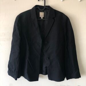 Vintage Anne Klein Dark Navy Blue Blazer Jacket Top 10 Medium